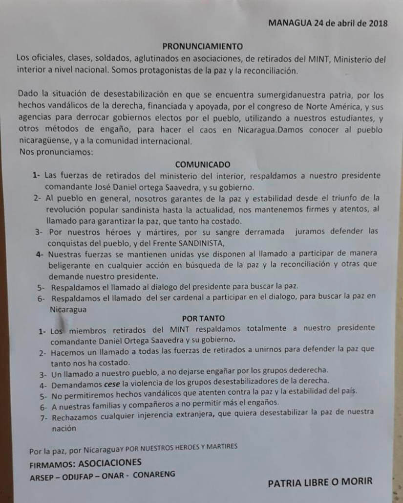 pronunciamientos